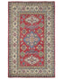 4x6 Red Kuba Afghan Hand Knotted Wool Area Rug
